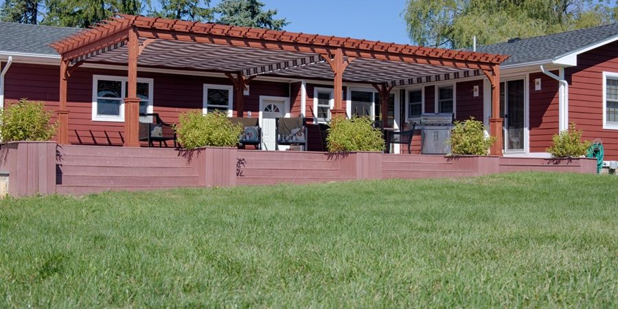 16x32 Traditional Wood Pergola Superior Post Canyon Brown Stain 2 Burgundy Black White EZ Shade Canopy