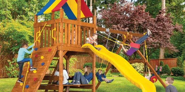 Pleasant Run Structures Flemington Safe Swing Set for Children