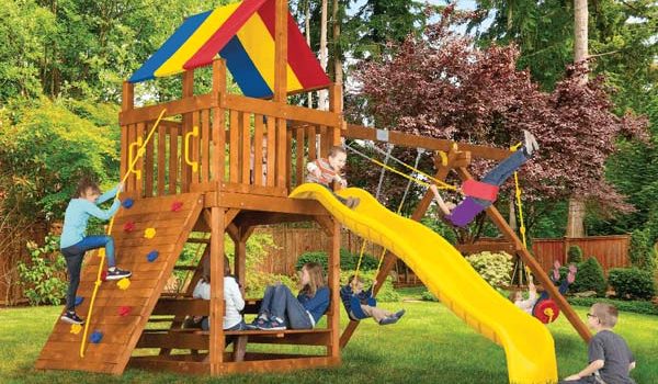Pleasant Run Structures Flemington Safe Swing Set for Children