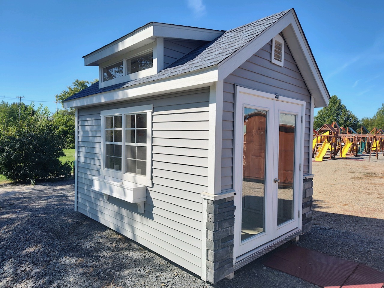 Poolside cabanas and functional sheds